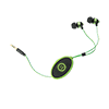 CU9094-C
	-BATHURST STREET RETRACTABLE EARPHONES-Lime Green (Clearance Minimum 90 Units)